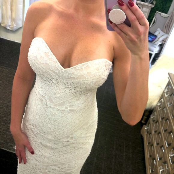 Nostalgic chic wedding dress w/train.NBW - Picture 2 of 8